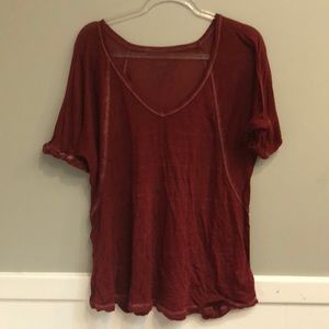 Free People Maroon Tee
